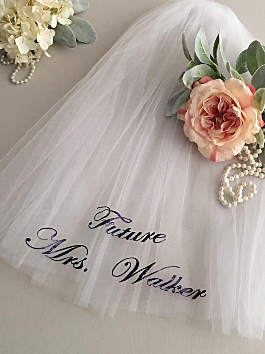Свадьба - Future Mrs. Veil - Personalized Veil - Bachelorette Veil - Gift for Bride