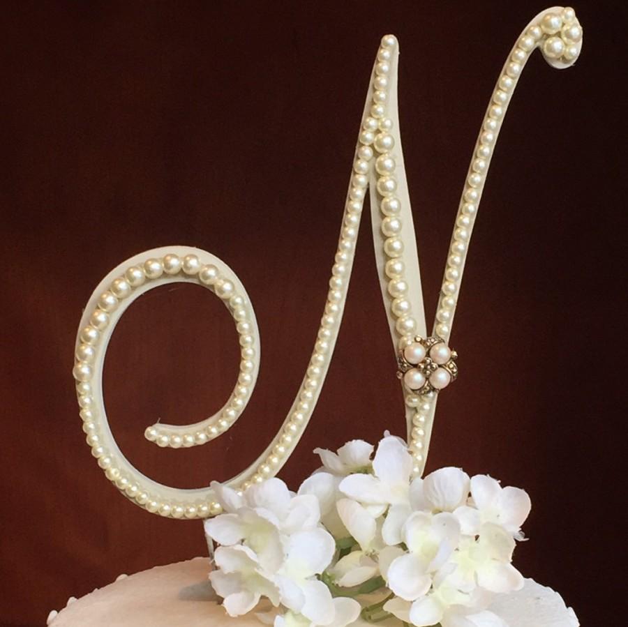 Hochzeit - Monogram Wedding Cake Topper