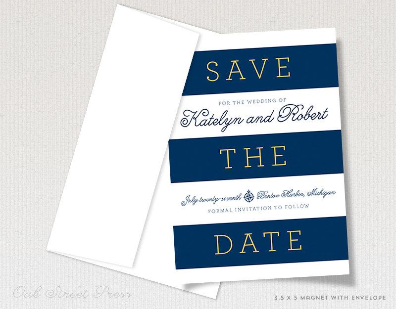 Hochzeit - Beach Wedding Save the Date Magnets, Save the Date Magnets Navy Blue