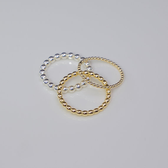 زفاف - Free Shipping, 1.6mm Dotted Silver Ring, Stacking Silver Ring, Thin silver ring, Beaded Silver Ring, Ball silver rings, Sterling Silver Ring