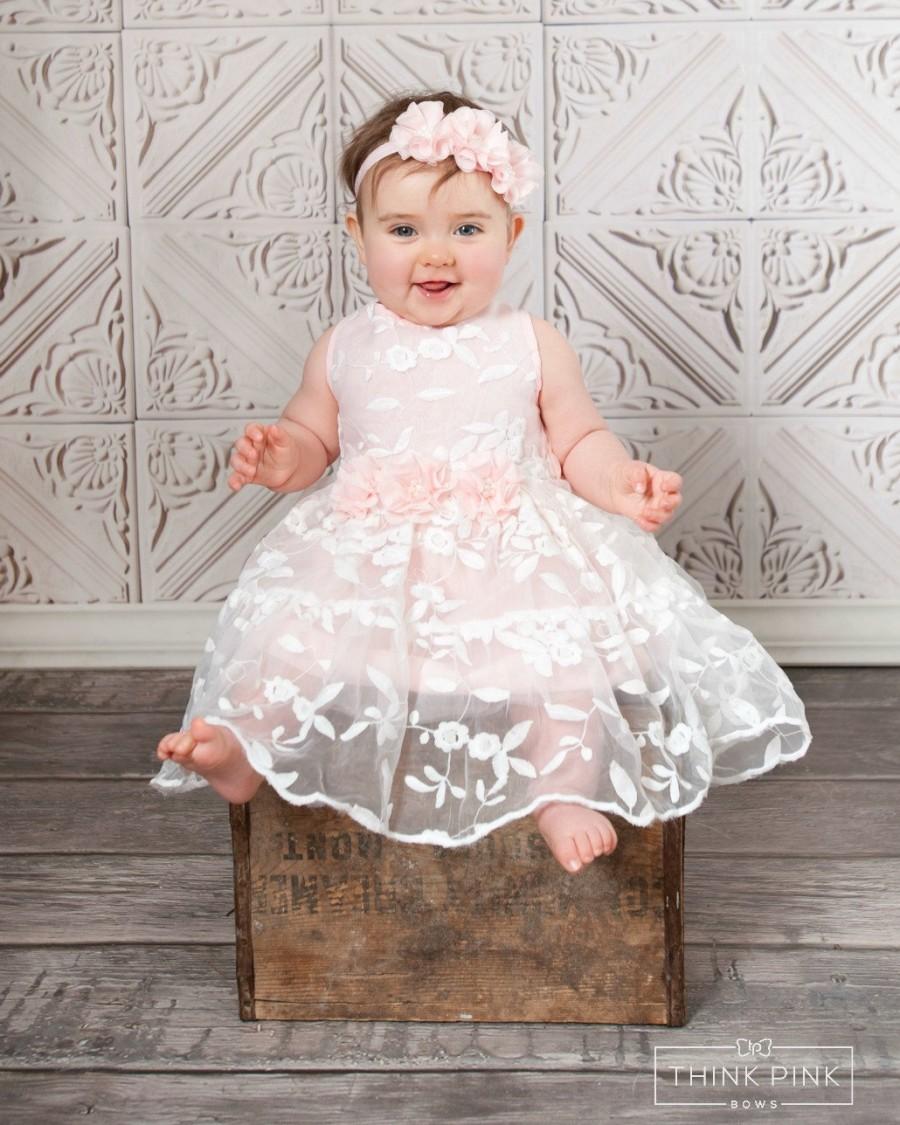 baby girl pink lace dress