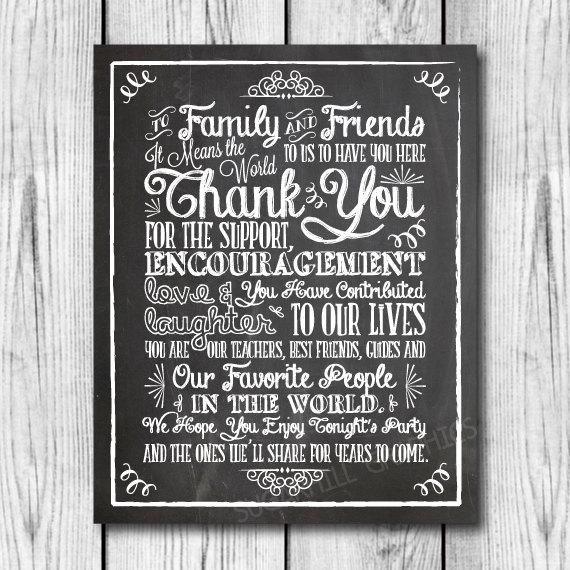 Mariage - Chalkboard Thank You Wedding Sign, Printable Wedding Sign, Chalkboard Thank You Sign, Wedding Decor, Instant Download