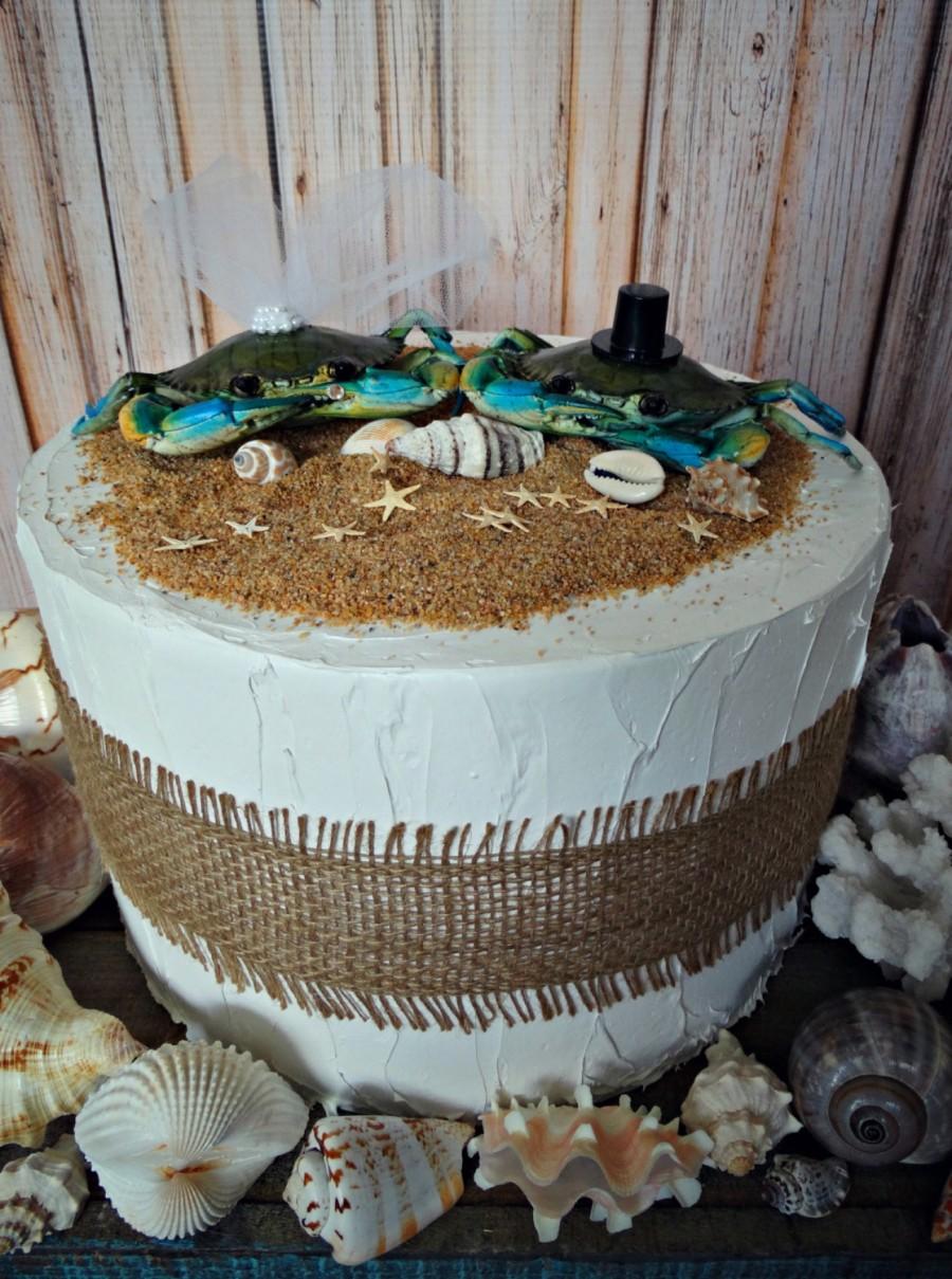Mariage - Crab Wedding cake topper-Beach themed wedding-Wedding Cake Topper-crab lover-lobster-destination wedding