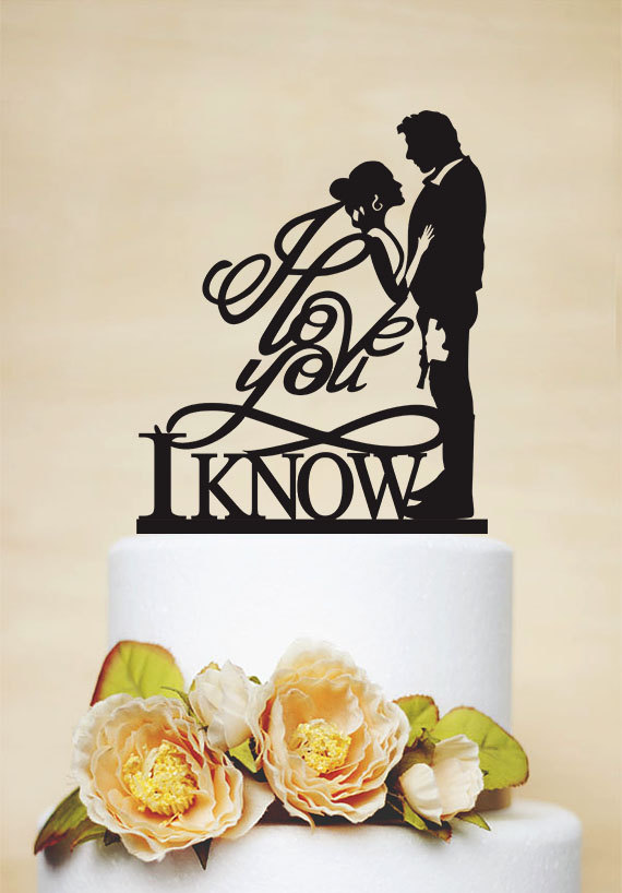 Hochzeit - Star Wars Wedding Cake Topper, I love you I know Cake Topper, Han and Leia Cake Topper,Custom Cake Topper, Personalized Cake Topper-P162