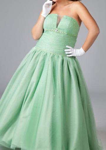 Mariage - Beading Satin Sleeveless Ruched Lace Up Strapless Floor Length Ball Gown Plus Size
