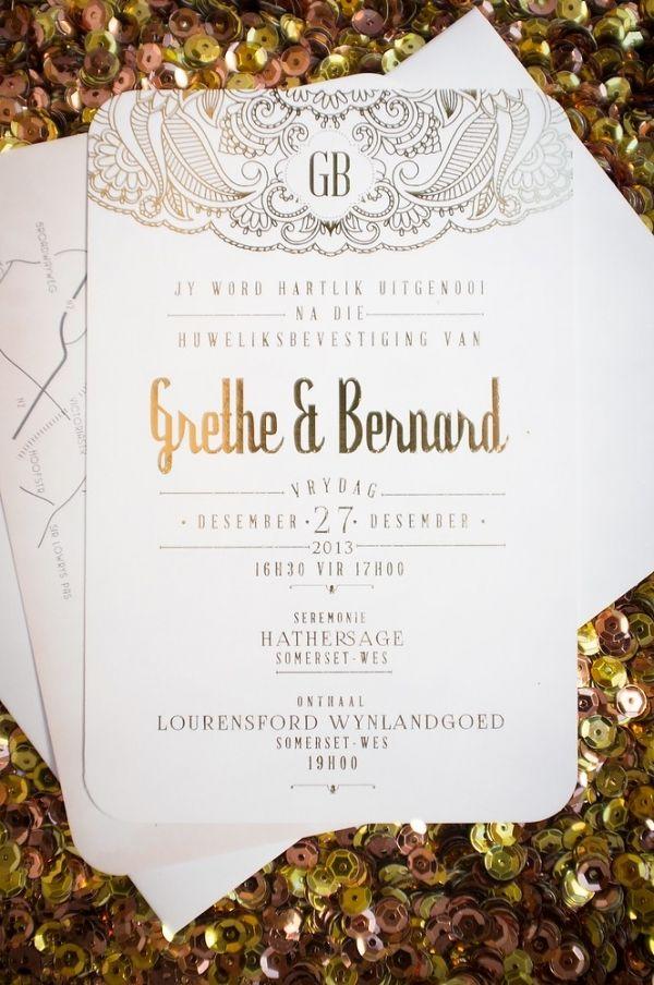 Hochzeit - Glamorous Gold Vineyard Wedding In South Africa