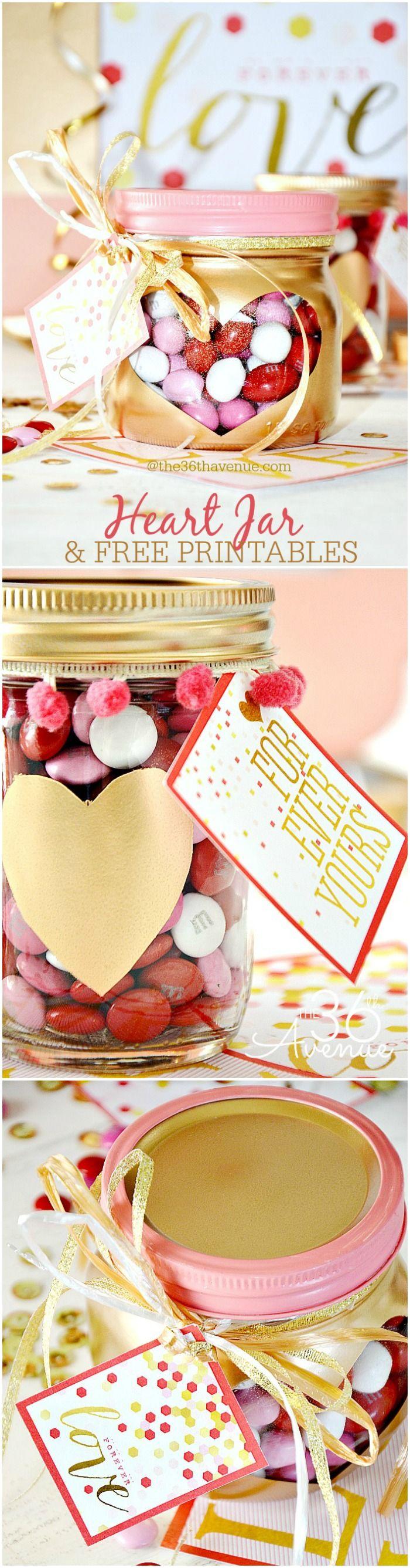 Wedding - Valentine's Day Gift - Heart Jars