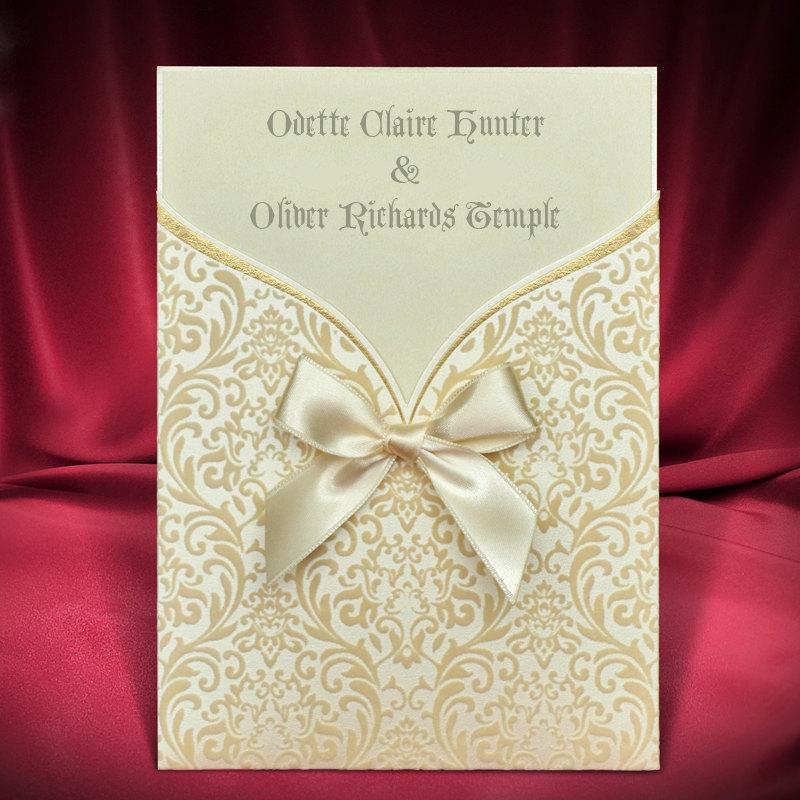 Wedding - Beautiful Velvet Wedding Invitation Gold Glamorous RSVP Card Personalized Design Handmade Stylish Invites Elegant Party Birthday Invitation