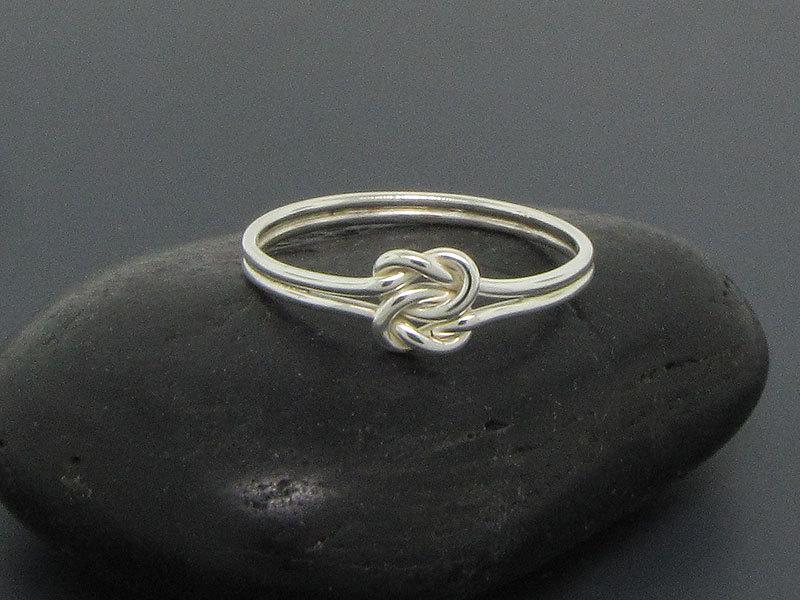 Свадьба - Purity ring, double love knot ring, sailor ring, sterling silver ring, love ring, commitment ring, engagement ring