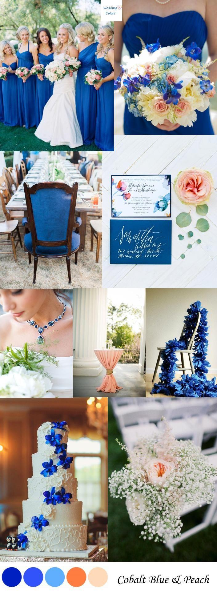 Hochzeit - {Cobalt Blue & Peach} Wedding Color Inspiration