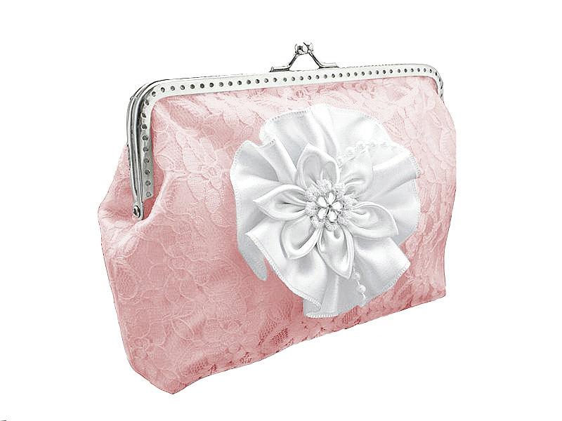 زفاف - bride lace handbag, bridal pink clutch bag, womens pink lace purse bag in wedding, formal, vintage style, bridesmaid clutch handbag 0450-2