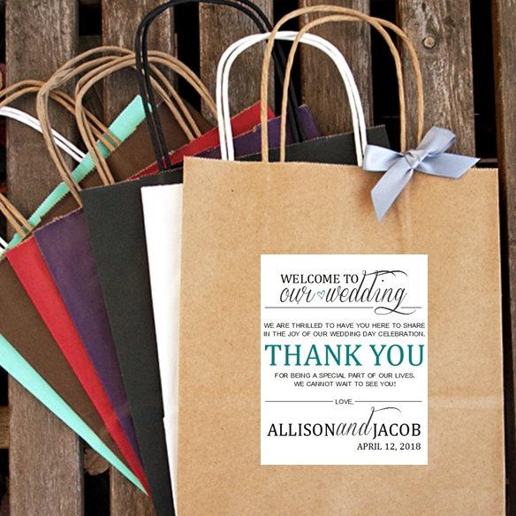 Mariage - Personalized "Welcome to Our ..." Wedding Welcome Bag
