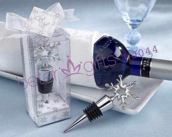 زفاف - Groomsman Snowflake Wine Bottle Stopper Bridesmaids Souvenirs WJ044