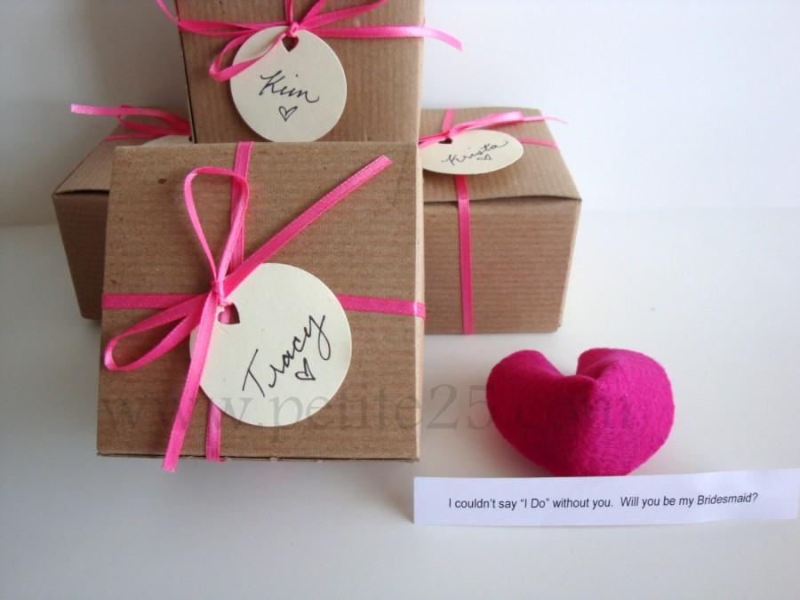 Свадьба - Set of FIVE (5) -- Felt Fortune cookie, wedding favor, place card, secret message, Will you be my bridesmaid