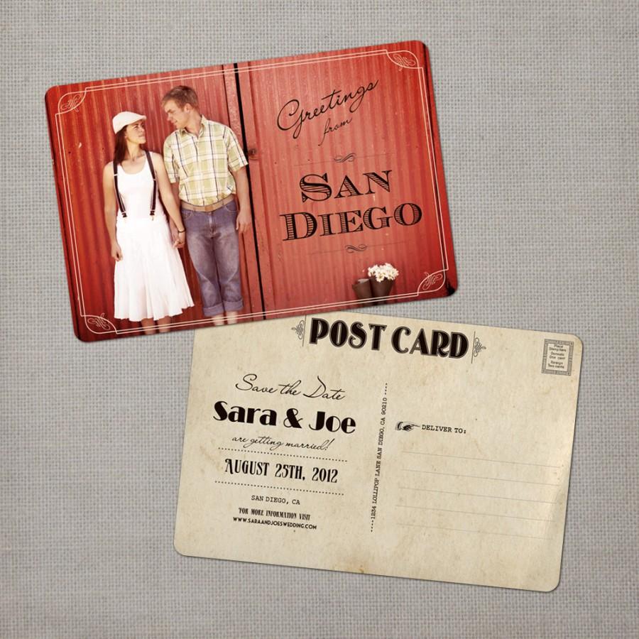 زفاف - Vintage Save the Date Postcards / 4x6 / Save the Date / the "Sara"