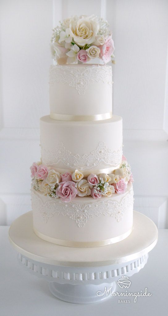 Hochzeit - Bespoke Wedding And Celebration Cakes With Handmade Sugar Flowers.