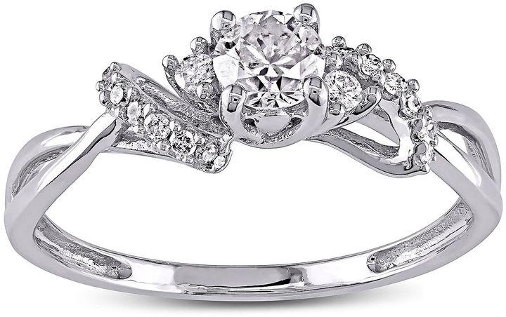 زفاف - MODERN BRIDE 3/8 CT. T.W. Diamond 10K White Gold Engagement Ring