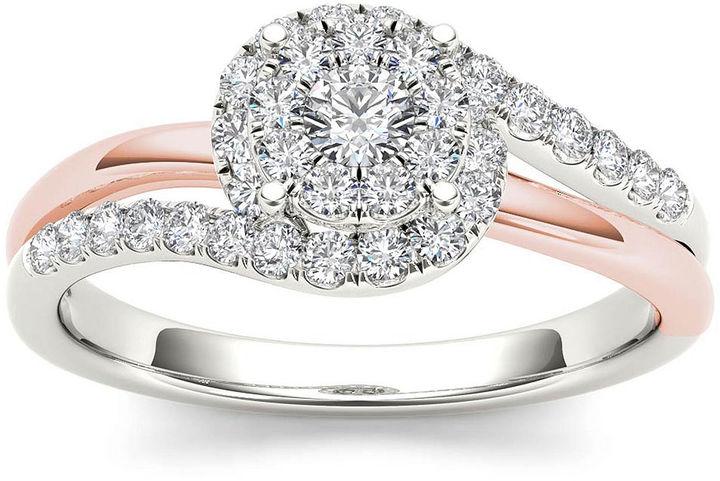 زفاف - MODERN BRIDE 1/2 CT. T.W. Diamond 10K Two-Tone Gold Engagement Ring