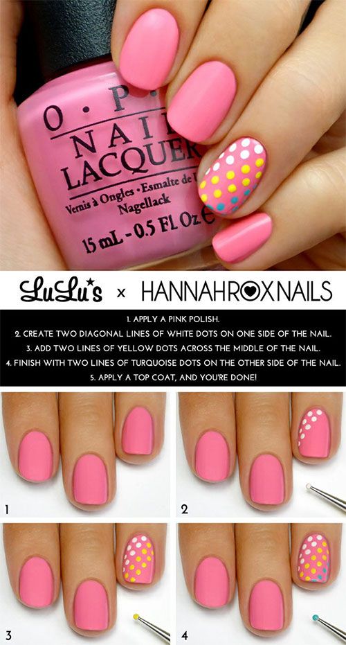 Hochzeit - 20 Simple Step By Step Polka Dots Nail Art Tutorials For Beginners & Learners 2014