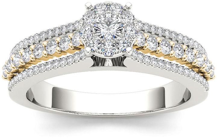 Mariage - MODERN BRIDE 1/2 CT. T.W. Diamond 10K Two-Tone Gold Engagement Ring
