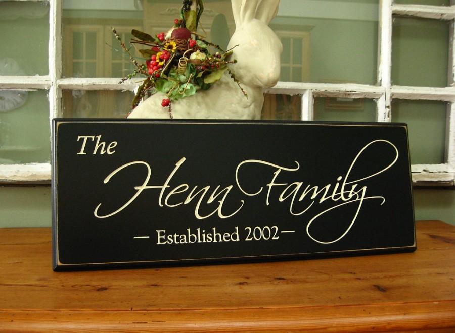Mariage - Family name plaque .... .Carved Personalized Family Name Sign .....  Makes Great Wedding Gift 4R2