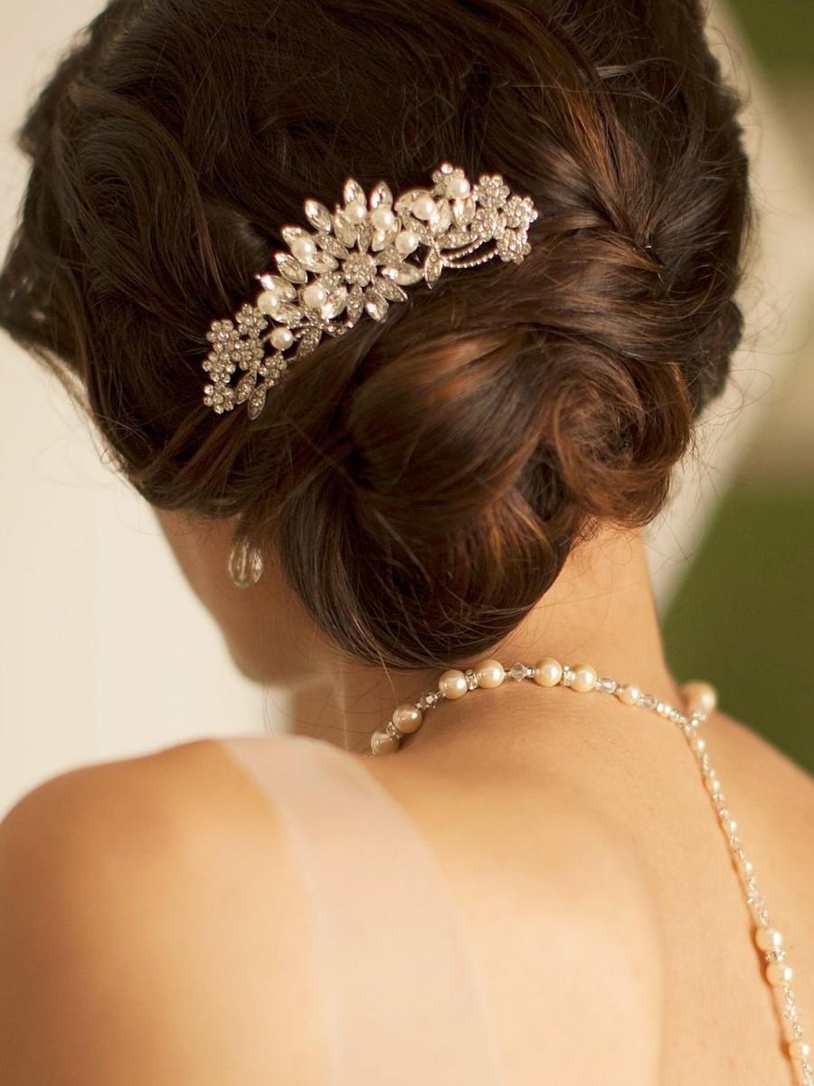 زفاف - Wedding hair accessories Bridal hair comb wedding hair comb wedding headpiece pearl hair comb Crystal hair comb Vintage hair comb