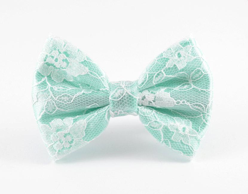 Wedding - Mint Lace Hair Bow, Mint Bow, Lace Hair Bow, Lace Bow, Mint Green Hair Bow, Flower Girl Bow, Bridesmaid Bow, Wedding Hair Bow, Mint Wedding