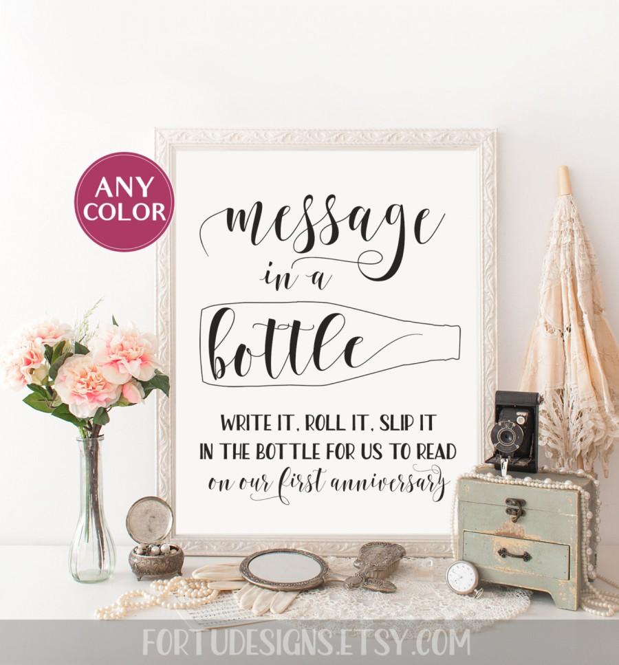 Message In A Bottle Sign Wedding Guest Book Sign Beach Wedding Signs