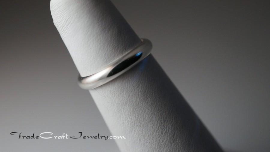 زفاف - 3mm Argentium Silver Wedding Ring, Plain Silver Band, Sterling Silver Promise Ring, Commitment Ring, Unisex Wedding Band - Custom Sizes 2-15