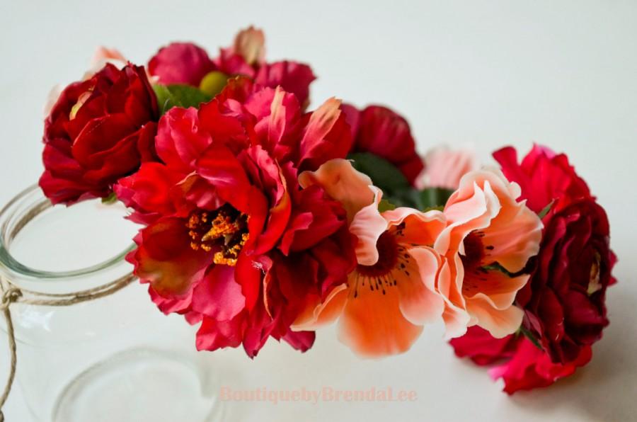 Wedding - Pink Peach Red Love Crown
