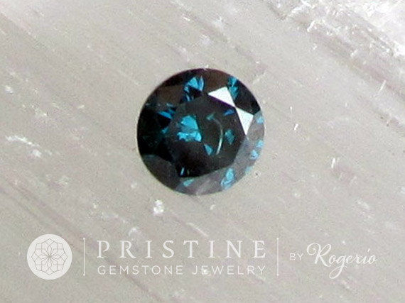 زفاف - Blue Diamond Brilliant Cut for Gemstone Engagement Ring, Pendant or Anniversary Ring April Birthstone Gemstone for Fine Gold Jewelry