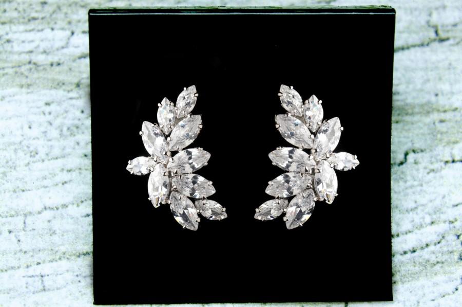 Hochzeit - Crystal Cluster Earrings, Crystal Earrings, Chunky Bridal Earrings, Wedding Earrings, Statement Earrings, Wedding Jewelry, Bridal Jewelry