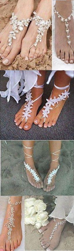 Hochzeit - Beach Wedding Barefoot Sandals