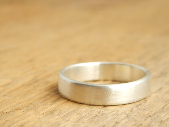 Wedding - The Perfect Ring in SATIN. 6 mm sterling silver band, simple wedding band, recycled comfortable silver wedding band, plain wedding ring.