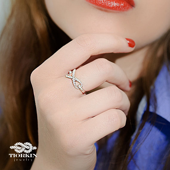 Wedding - Infinity Diamond Ring, Wedding Diamond Ring, Untique Diamond Ring, Vintage Diamond Ring