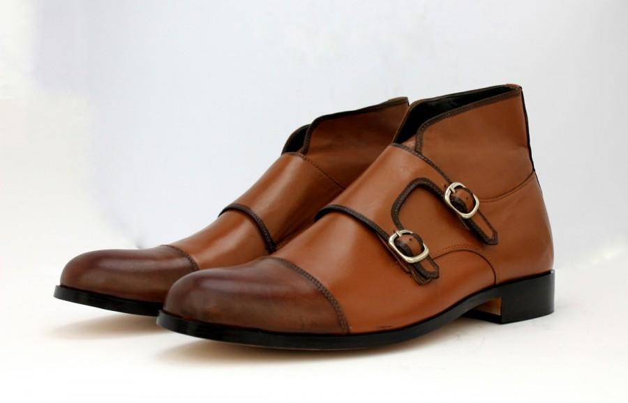 Hochzeit - Mens CA Tan Brown Ankle Shoes - SevenHills