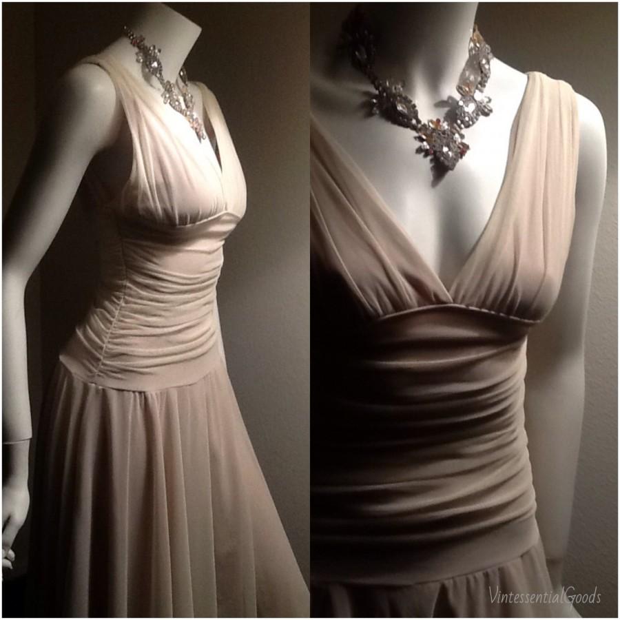 Mariage - 50% Off Sale / Nude Beige Tulle Wedding Dress / Bridal / Prom / Soft Sheer / Cream Beige Dress / Bridesmaid / Classic Nude Beige / Hollywood