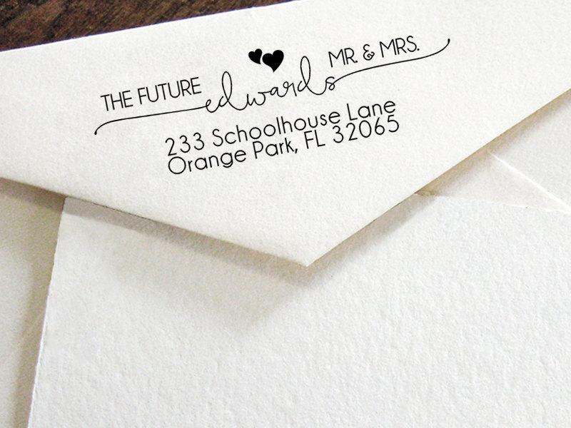 زفاف - Custom Return Address Stamp, Modern Calligraphy stamp, Custom wedding address stamp, Self-Inking Personalised Stamp