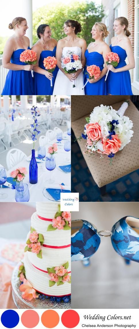 Hochzeit - {Cobalt Blue And Coral} Virginia Wedding