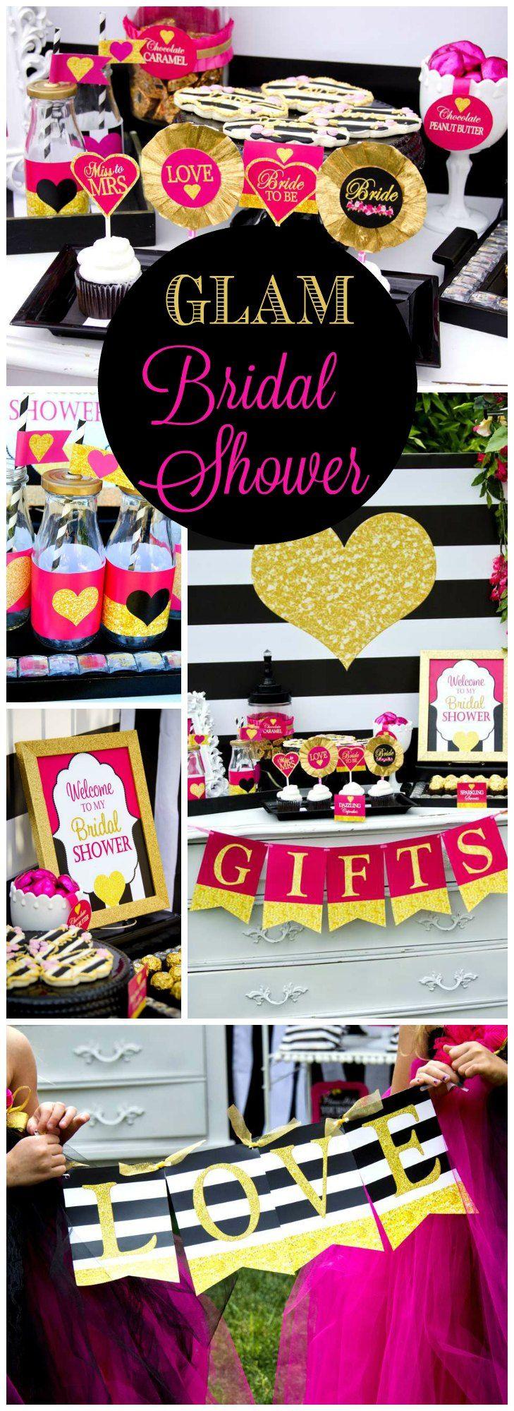 Wedding - Pink Black And White / Bridal/Wedding Shower "Black And White Striped Shower"