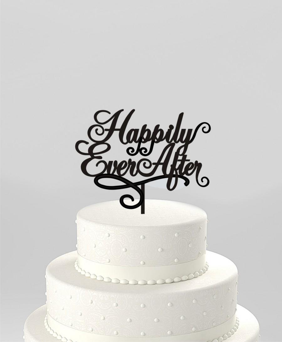 زفاف - Happily Ever After Wedding Cake Topper, Modern Wedding Cake Topper, Unique Wedding Cake Topper, Acrylic Cake Topper [CT103]