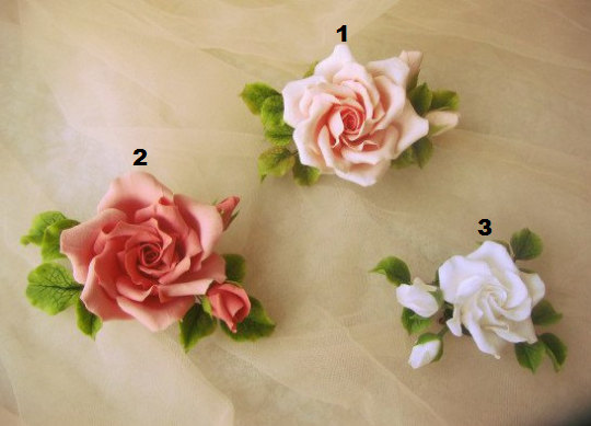 Свадьба - Hair clip, rose barrette, wedding barrette, barrette with flower, rose hair, flower girl rose, bridesmaid accessory, sale bridal