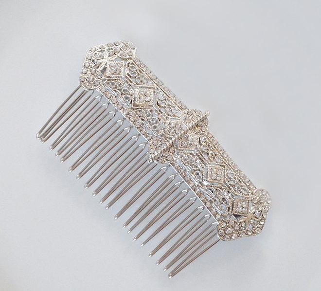 زفاف - Art Deco Hair Comb, Wedding Hair Comb, Vintage Bridal Comb, Art Deco Bridal Hair Comb,Art Deco Bridal Headpiece, 1920s Hair Accessories