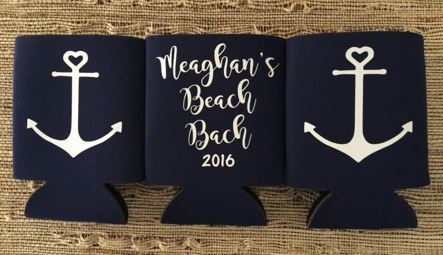 Mariage - Bachelorette Beach party weekend can coolers, anchor theme bachelorette party, beach bach, can cozy, can coolies bachelorette party, girls