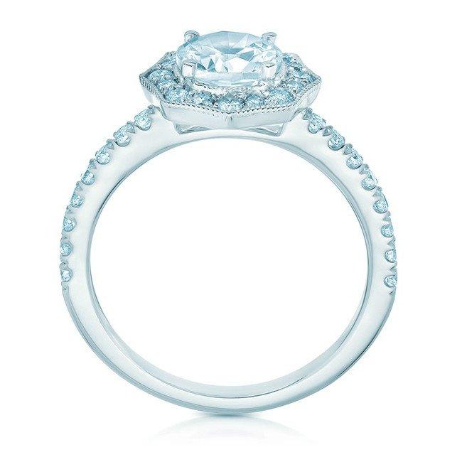 Wedding - Art Deco Forever One Moissanite & Diamond Ring - Vintage Moissanite Engagement Rings for Women - Jewelry For Women