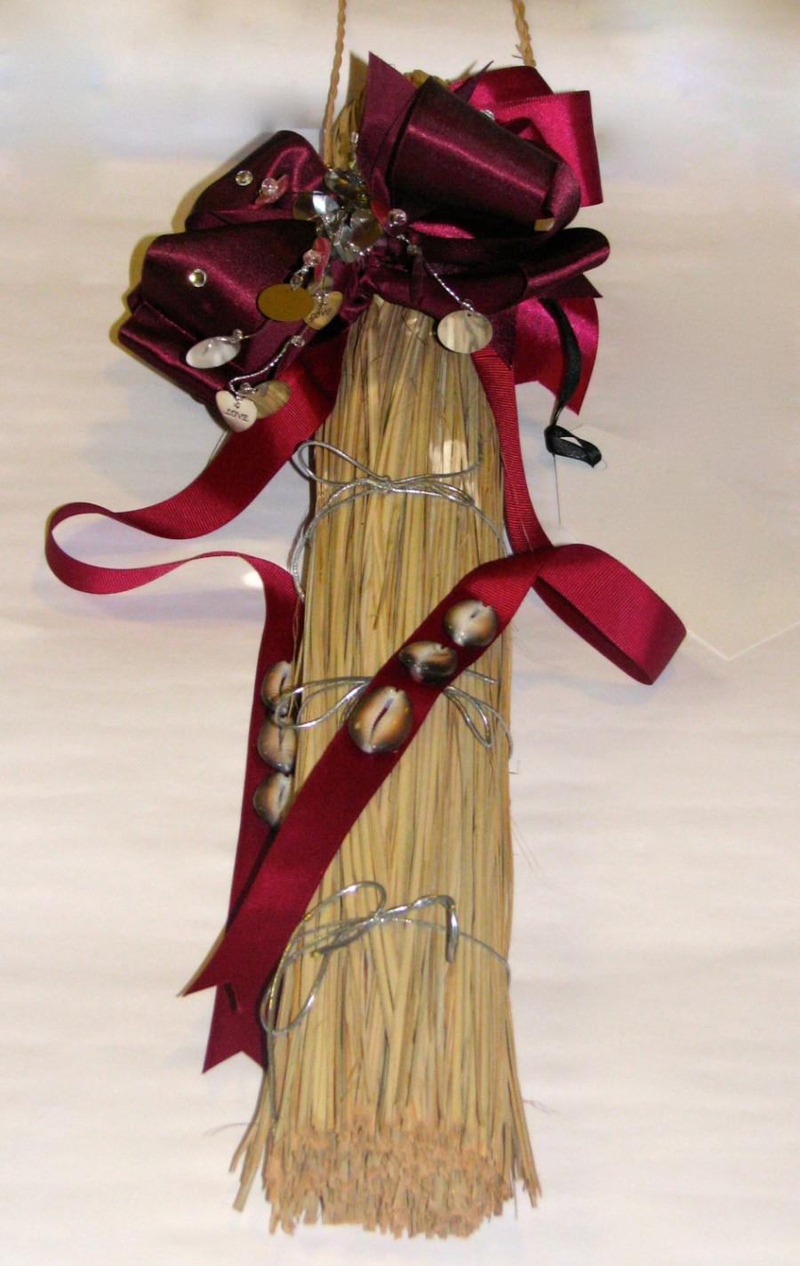 Mariage - African American Wedding Broom Double Bow with Diamonds