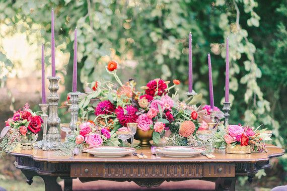 Свадьба - Jewel Toned Wedding Tablescape 
