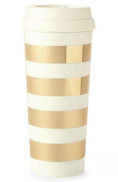 Hochzeit - Kate Spade New York Gold Stripe Thermal Mug