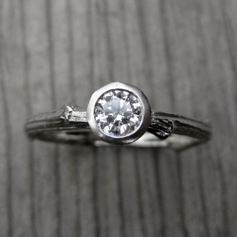 Свадьба - Diamond Twig Engagement Ring: Recycled Gold, VS/GH .25ct Diamond