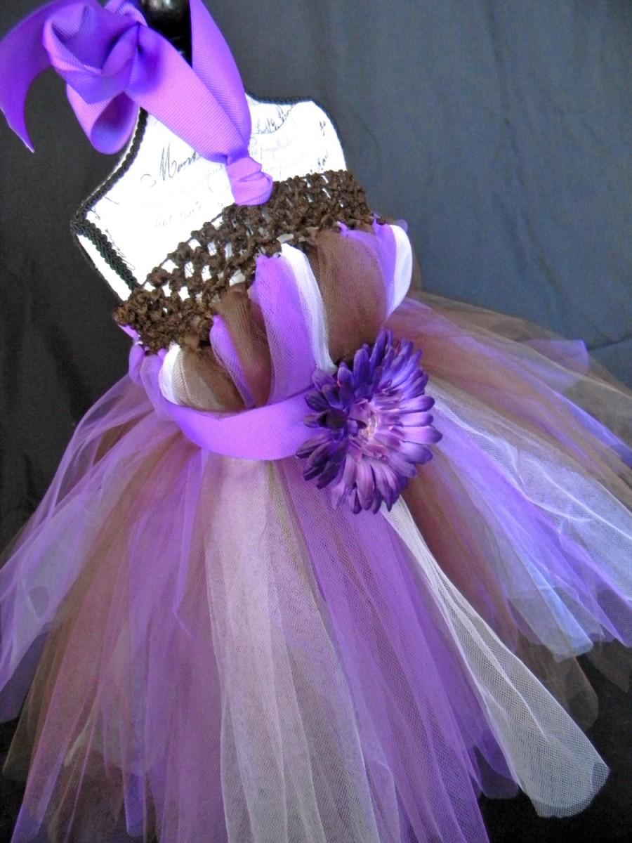 Mariage - Plum Flower Girl Dress-Baby Tutu Dress-Toddler Purple Tutu Dress-Tulle Tutu Dress Brown Tutu Dress-Tutu-Flower Girl Dress-Photo Prop